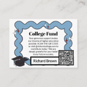 ライトブルーのレトロな大学ファンド卒業 エンクロージャーカード (正面)