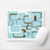 ライトブルーのレトロ正方形マウスパッド マウスパッド (マウス)