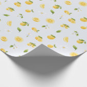 ライトブルーのレモン ラッピングペーパー (角)