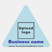 ライトブルーの三角形ステッカーのビジネスウェブサイト 三角形シール (正面)