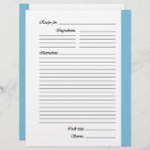 ライトブルーの両面レシピページ (正面/裏面)