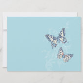 ライトブルーの入ったアール結婚バタフライ 招待状 (裏面)