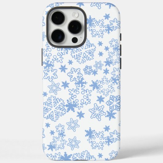 ライトブルーの冬の雪の結晶パターン Case-Mate iPhoneケース (裏面)