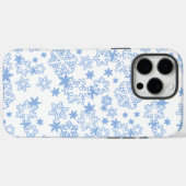ライトブルーの冬の雪の結晶パターン Case-Mate iPhoneケース (裏面 (横))