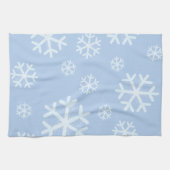ライトブルーの冬の雪 キッチンタオル (横)