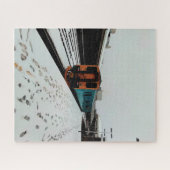 ライトブルーの列車 ジグソーパズル (横)