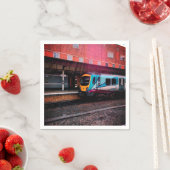 ライトブルーの列車 スタンダードカクテルナプキン (インサイチュ)