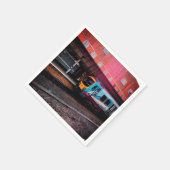 ライトブルーの列車 スタンダードカクテルナプキン (角)