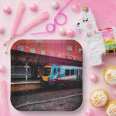 ライトブルーの列車 ペーパープレート (パーティー)