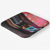 ライトブルーの列車 ペーパープレート (傾斜あり)