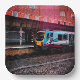 ライトブルーの列車 ペーパープレート