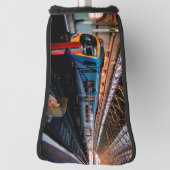 ライトブルーの列車、黄色 ゴルフヘッドカバー (回転90)