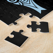 ライトブルーの勇敢なタフな上品な馬少女 ジグソーパズル (側面)