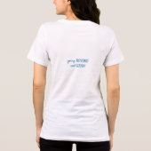 ライトブルーの卒業帽子 - カスタムデザイン トライブレンドTシャツ (裏面)