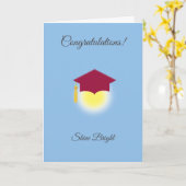 ライトブルーの卒業祝い カード (黄色い花)