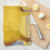 ライトブルーの口ひげ鹿 キッチンタオル (四つ折り)