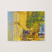 ライトブルーの口ひげ鹿 ジグソーパズル (横)