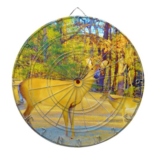 ライトブルーの口ひげ鹿 ダーツボード (正面)