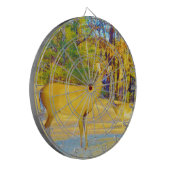 ライトブルーの口ひげ鹿 ダーツボード (正面左)