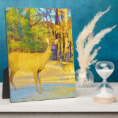 ライトブルーの口ひげ鹿 フォトプラーク (側面)