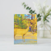 ライトブルーの口ひげ鹿 ポストカード (スタンド正面)