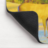 ライトブルーの口ひげ鹿 マウスパッド (コーナー)