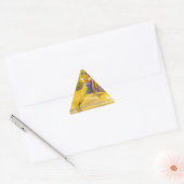 ライトブルーの口ひげ鹿 三角形シール (封筒)