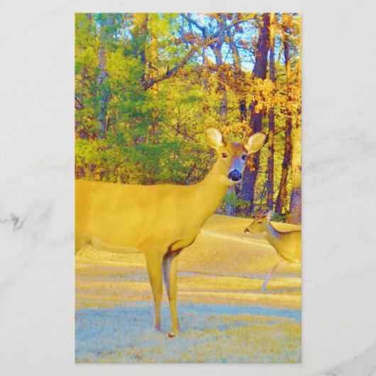 ライトブルーの口ひげ鹿 便箋 (正面)