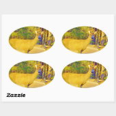 ライトブルーの口ひげ鹿 楕円形シール (シート)