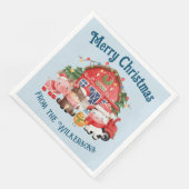 ライトブルーの可愛いクリスマスファーム動物 (コーナー)