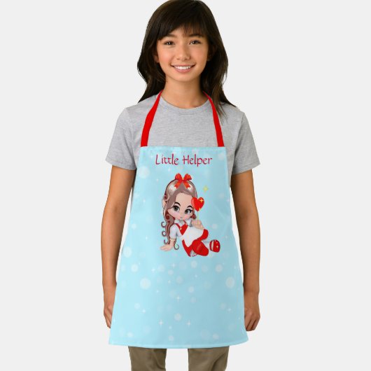 ライトブルーの可愛いクリスマスフェアリー エプロン (インサイチュ)