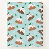 ライトブルーの可愛いクリスマスプディング ノートブック (裏面)