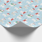 ライトブルーの可愛いクリスマスラマ ラッピングペーパー (角)