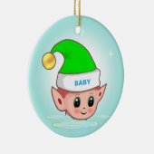 ライトブルーの可愛いクリスマス小妖精や小人セラミックオーナメント セラミックオーナメント (右)