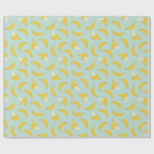 ライトブルーの可愛いバナナ ラッピングペーパー (フラット)