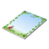 ライトブルーの可愛いラディバグ ノートパッド (回転)