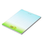 ライトブルーの可愛いワニが並ぶ ノートパッド (回転)