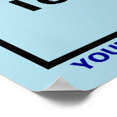 ライトブルーの四角いポスターにビジネス名とロゴ ポスター (角)