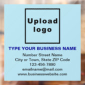 ライトブルーの四角い窓用ステッカーに掲載されたビジネスブランド ウィンドウサイン (シート2)