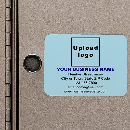 ライトブルーの四角形にビジネスブランドの柔軟性 マグネット