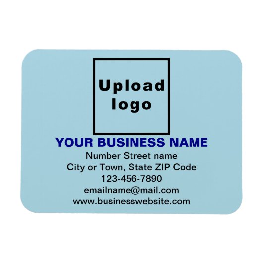 ライトブルーの四角形にビジネスブランドの柔軟性 マグネット (横)