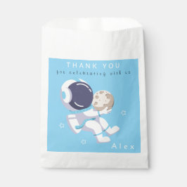 ライトブルーの宇宙飛行士キッズバースデーパーティーお菓子袋 フェイバーバッグ