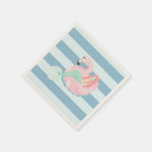 ライトブルーの愛らしい人魚ストライプ女 スタンダードカクテルナプキン (角)