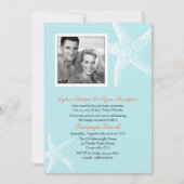 ライトブルーの星の魚の写真テンプレート受付のみ 招待状 (正面)