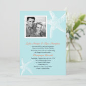 ライトブルーの星の魚の写真テンプレート受付のみ 招待状 (スタンド正面)