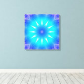 ライトブルーの曼荼羅 キャンバスプリント (インサイチュ (ウッドフロア))