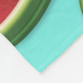 ライトブルーの柑橘系メロンイチゴ果実 フリースブランケット (角)