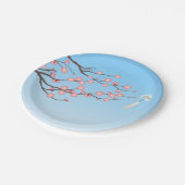 ライトブルーの梅とガラスの風鈴 ペーパープレート (アングル)