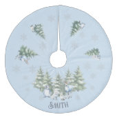 ライトブルーの森の木のスカート フリース ツリースカート (正面)