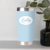 ライトブルーの様式化結婚された花嫁のメイド 保温保冷タンブラー